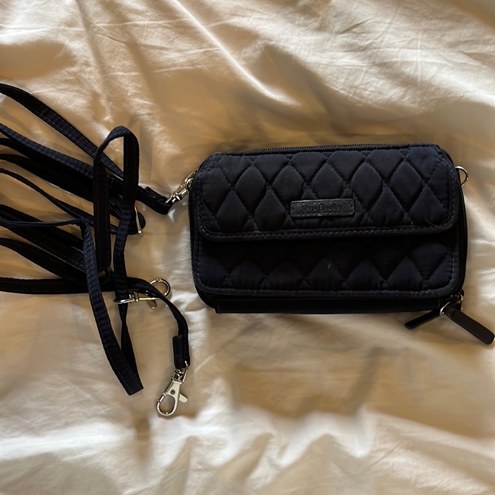 Vera Bradley crossbody wallet. Navy blue.